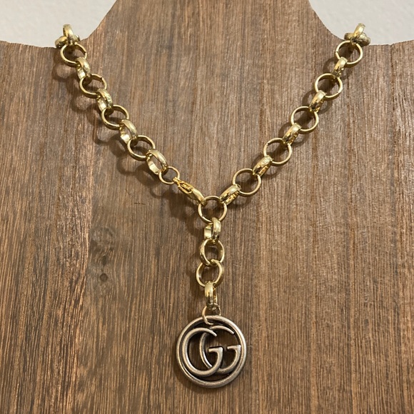 Vintage Gucci Button Necklace Upcycled - Picture 2 of 6